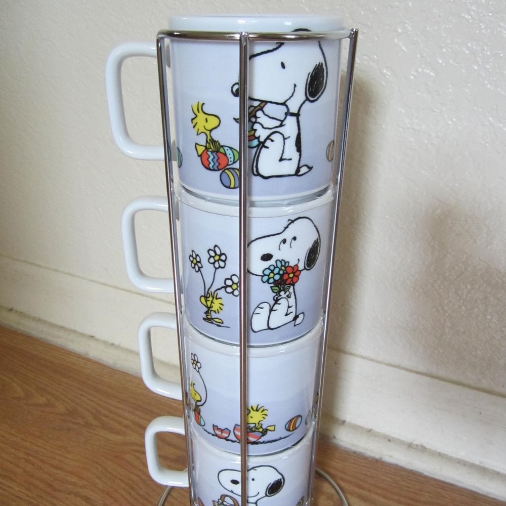 Snoopy Peanuts Easter 4 Cup Mug With Metal Holder Coffee Tea Home